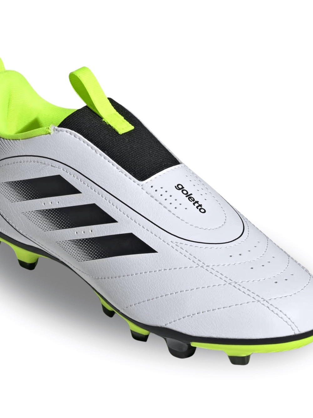 adidas White Black Neon Green Kids Soccer Cleats (Golett0)